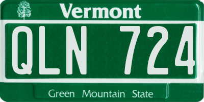 VT license plate QLN724