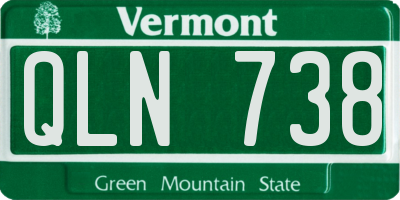 VT license plate QLN738