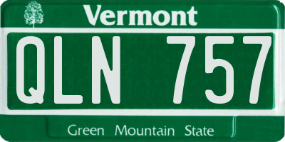 VT license plate QLN757