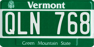 VT license plate QLN768