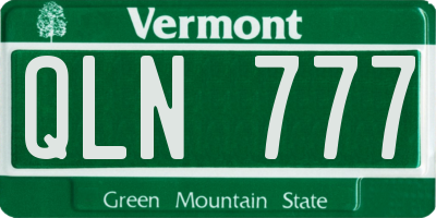 VT license plate QLN777