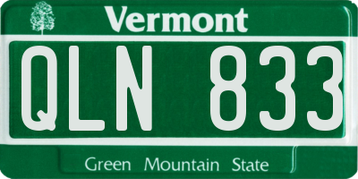 VT license plate QLN833