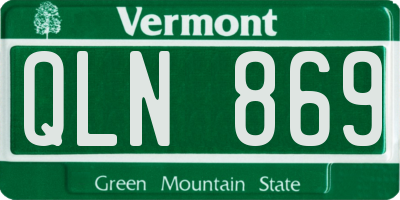 VT license plate QLN869