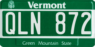 VT license plate QLN872