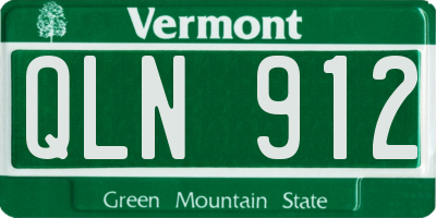 VT license plate QLN912