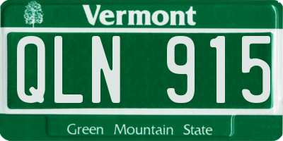 VT license plate QLN915
