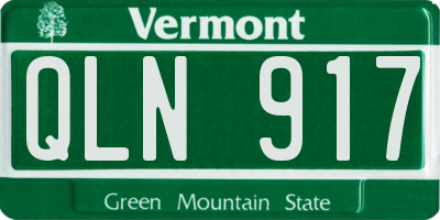 VT license plate QLN917