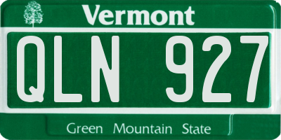 VT license plate QLN927