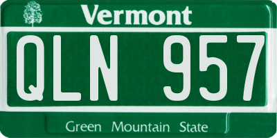 VT license plate QLN957