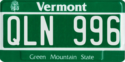 VT license plate QLN996