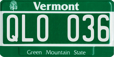VT license plate QLO036