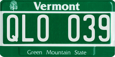 VT license plate QLO039