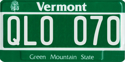 VT license plate QLO070