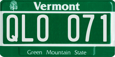 VT license plate QLO071