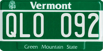 VT license plate QLO092