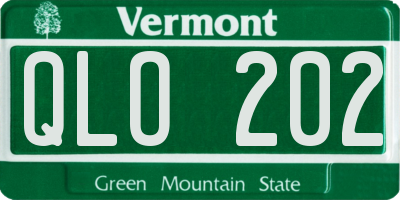 VT license plate QLO202