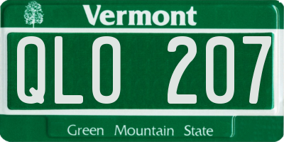 VT license plate QLO207