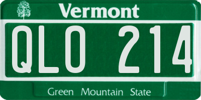 VT license plate QLO214