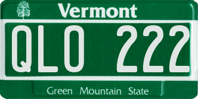 VT license plate QLO222