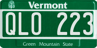 VT license plate QLO223