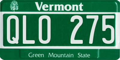 VT license plate QLO275