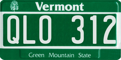VT license plate QLO312