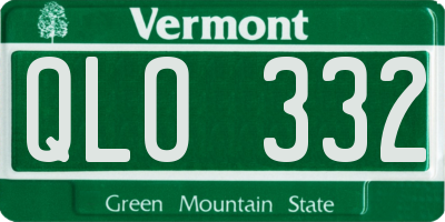 VT license plate QLO332