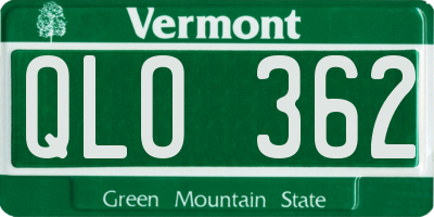 VT license plate QLO362