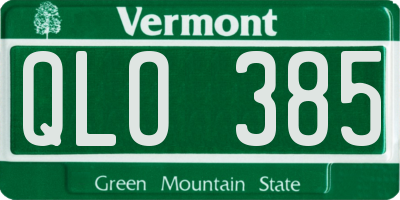 VT license plate QLO385
