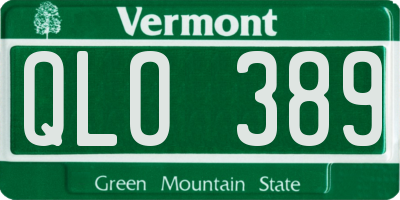 VT license plate QLO389