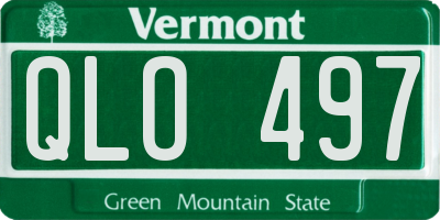 VT license plate QLO497