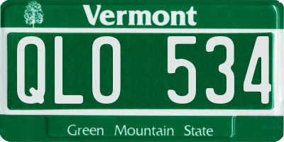 VT license plate QLO534