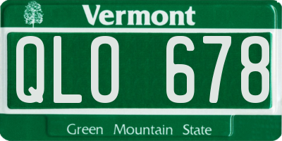 VT license plate QLO678