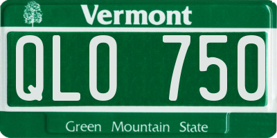 VT license plate QLO750