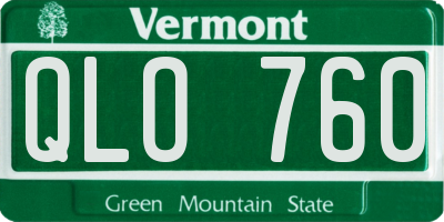 VT license plate QLO760