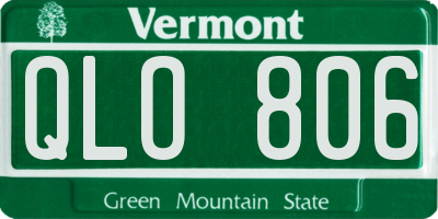 VT license plate QLO806