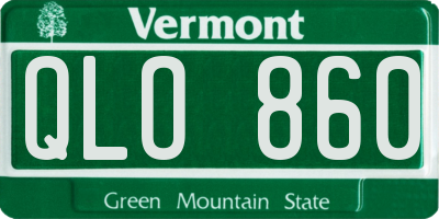 VT license plate QLO860