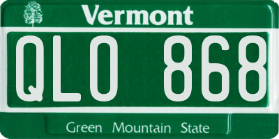 VT license plate QLO868