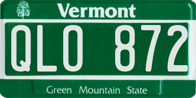 VT license plate QLO872