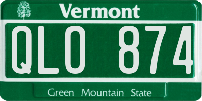 VT license plate QLO874