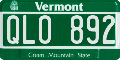 VT license plate QLO892