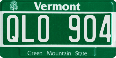 VT license plate QLO904