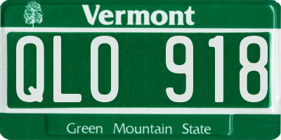 VT license plate QLO918