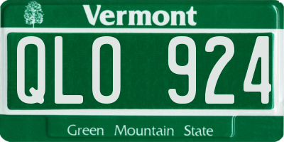 VT license plate QLO924