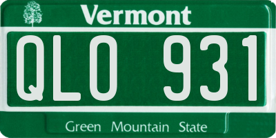 VT license plate QLO931