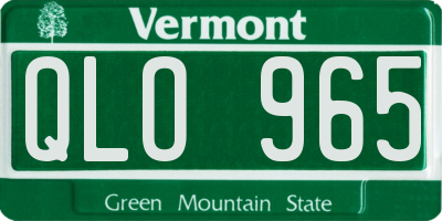 VT license plate QLO965