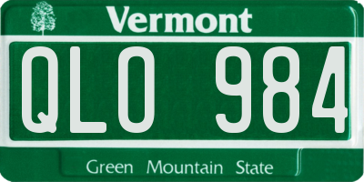 VT license plate QLO984