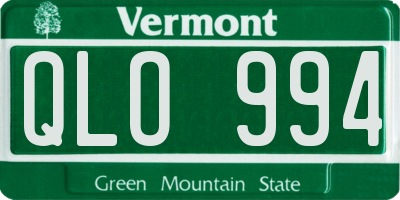 VT license plate QLO994