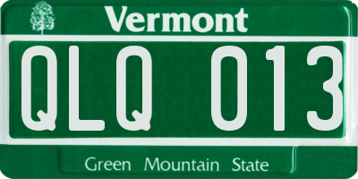 VT license plate QLQ013