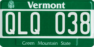 VT license plate QLQ038